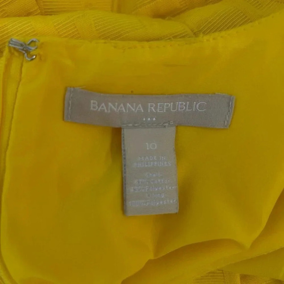 Banana Republic Bright Yelllow Waisted Sleeveless Sheath Dress Size 10 - Picture 3 of 9